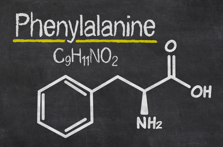 Chemical formula of phenylalanine