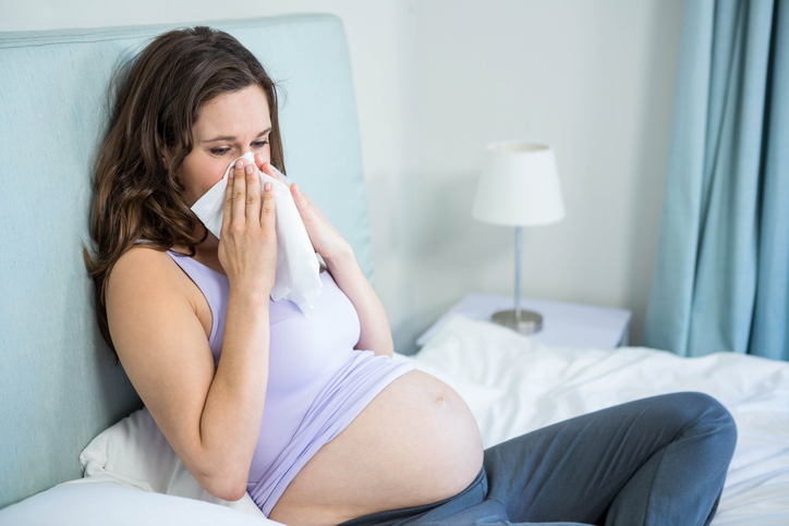 Pregnant woman with flu