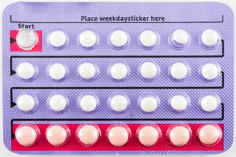 Monthly blister of hormonal contraceptives in the form of oral tablets