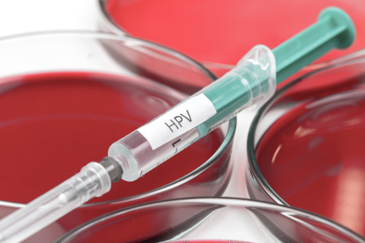 syringe with HPV vaccine