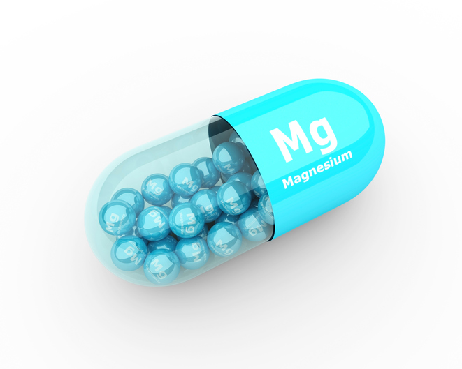 Magnesium tablet, capsules, blue color, Mg