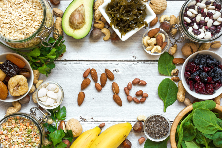 Magnesium, an ion found in food, in nuts, avocados, bananas, green vegetable leaves