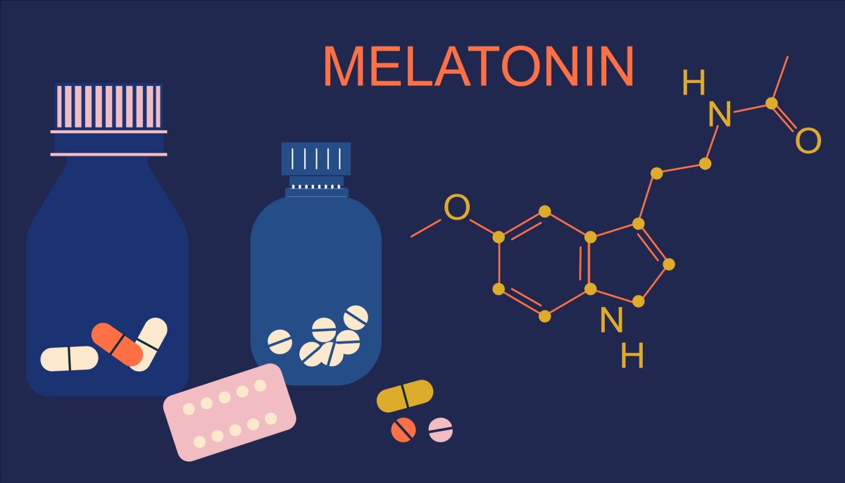 Melatonin - chemical formula, scheme