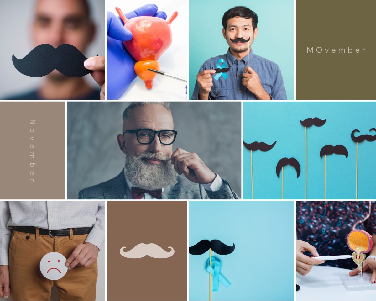 Movember - November, Men's Health Awareness Month and the fight against prostate, testicular and mental health cancers and suicide.
