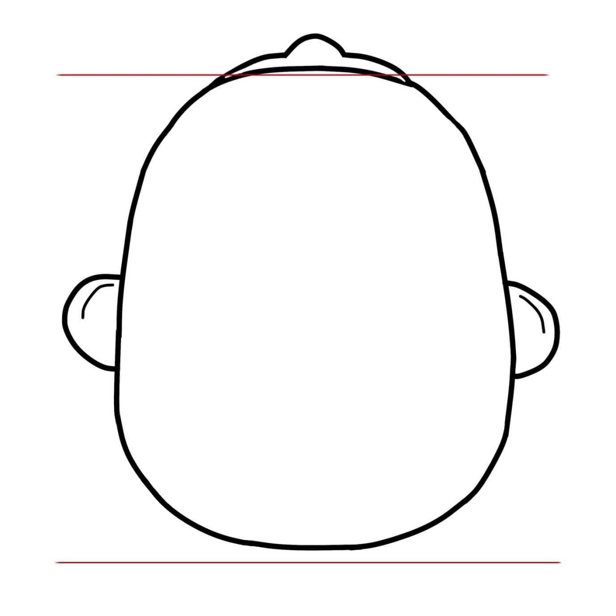 normal symmetrical shape of the child's skull.