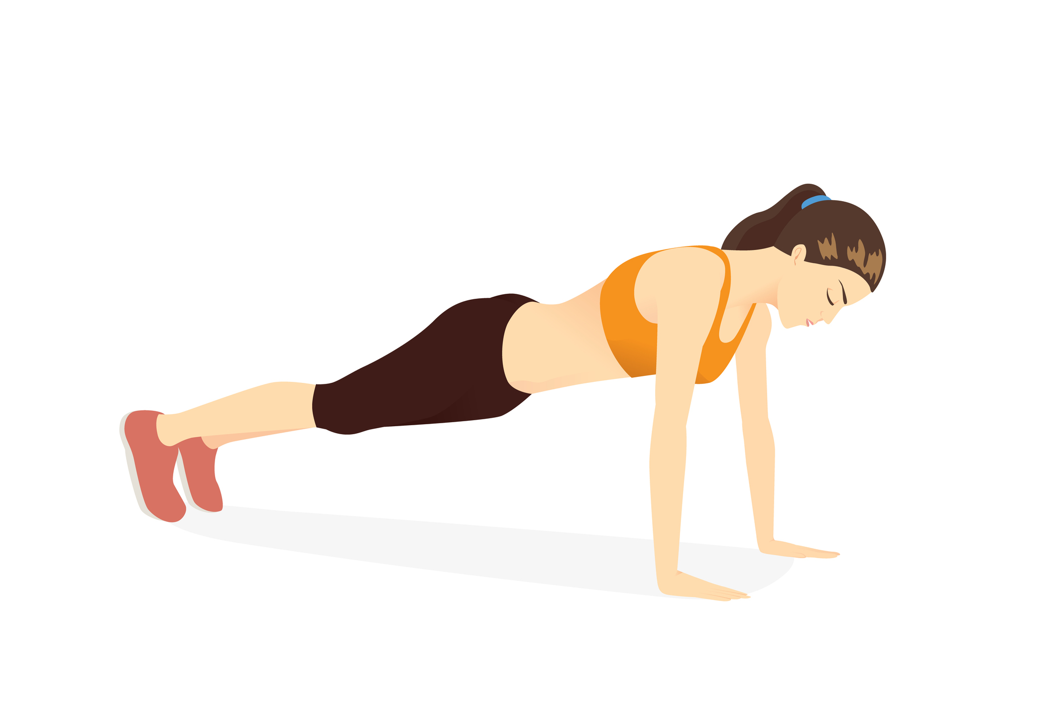 The plank is probably the most common exercise to strengthen the middle of the body.