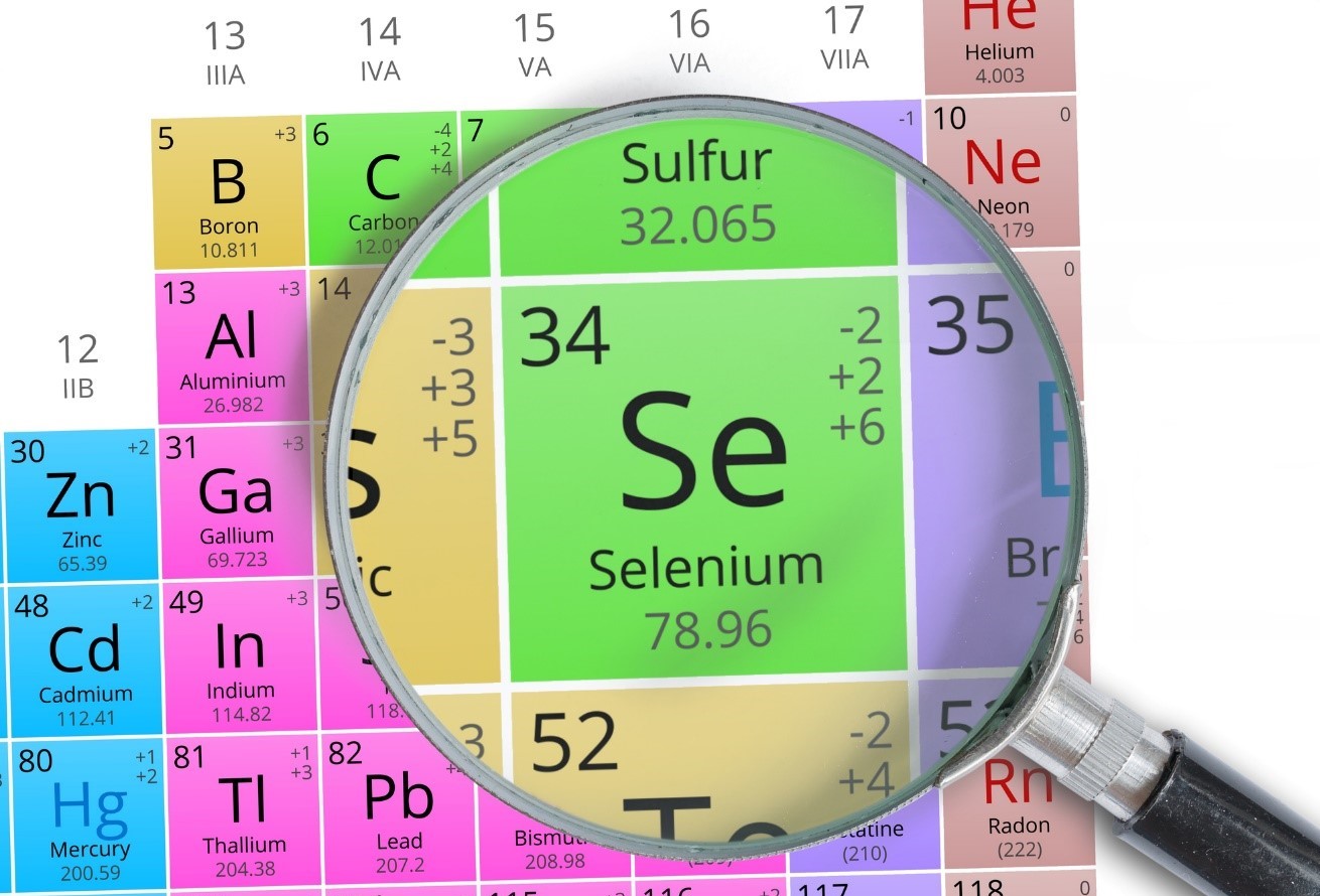 Selenium in the periodic table of chemical elements