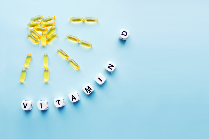 In the picture, the vitamin D tablets show the sun and the inscription vitamin D