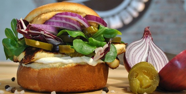 Hamburger, tasty food, increases saliva production