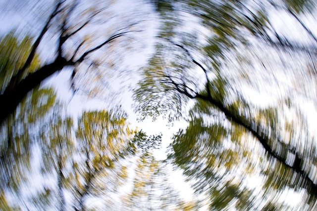 circular blurred trees as a sign of vertigo