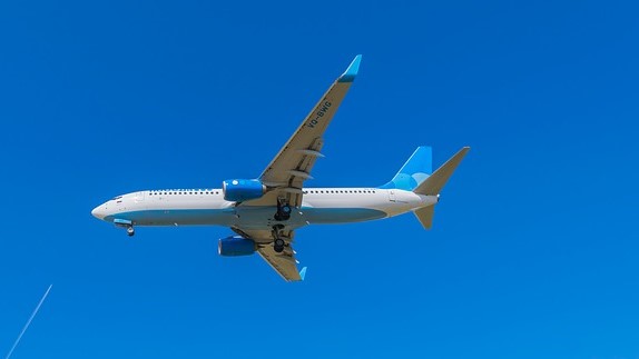 Blue sky, airplane