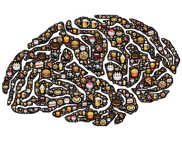Brain with food print