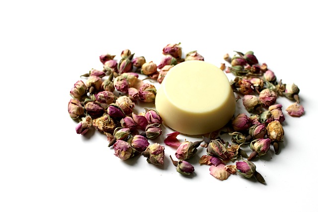 Natural soap, dried flowers, skin care
