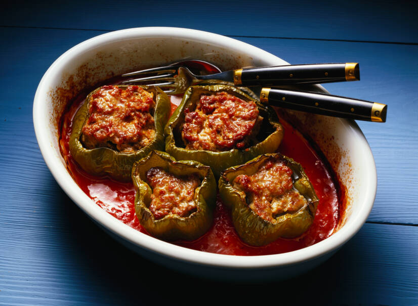 Roasted stuffed peppers in a healthy version. Try our delicious recipe