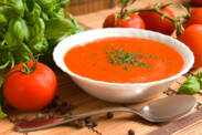 Recipe for fit healthy tomato soup with sweet potatoes
